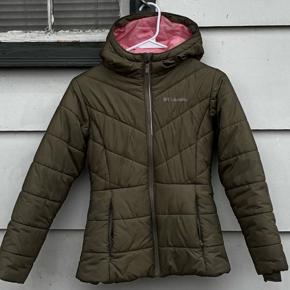 Columbia Kids Puffer Jacket - Olive and Pink